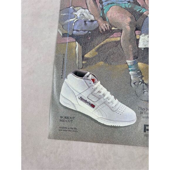 Vintage 1986 Reebok Because Life Is Not A Spectator Sport Paper Print Ad - Picture 2 of 6